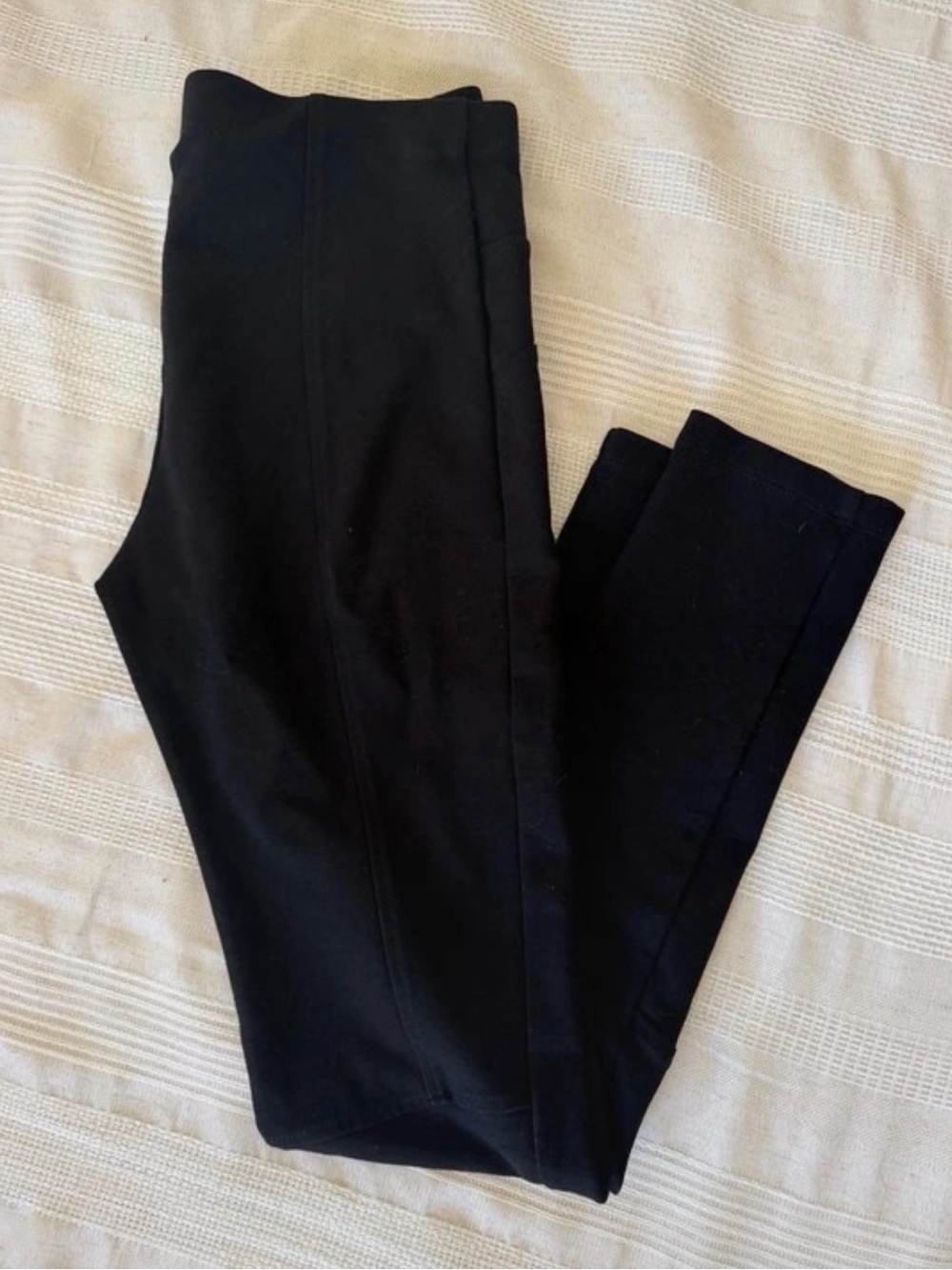DKNY Paneled Ponte Moto Leggings in black